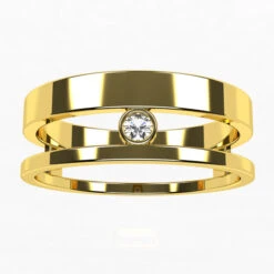 Bague Double Anneau En Or -Vivalatina Boutiqe bague double anneau or jaune 18 carats 2