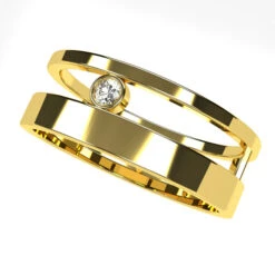 Bague Double Anneau En Or -Vivalatina Boutiqe bague double anneau or jaune 18 carats 5