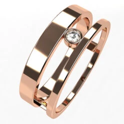 Bague Double Anneau En Or -Vivalatina Boutiqe bague double anneau or rose 18 carats 3