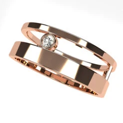 Bague Double Anneau En Or -Vivalatina Boutiqe bague double anneau or rose 18 carats 5