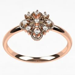 Bague De Fiançailles Fleur Avec Diamants -Vivalatina Boutiqe bague fiancailles fleur diamants 11