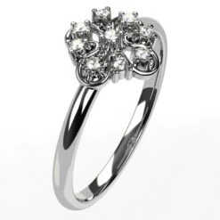 Bague De Fiançailles Fleur Avec Diamants -Vivalatina Boutiqe bague fiancailles fleur diamants 2