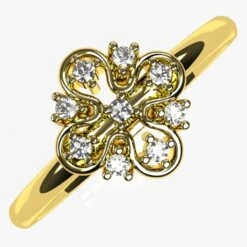 Bague De Fiançailles Fleur Avec Diamants -Vivalatina Boutiqe bague fiancailles fleur diamants 5