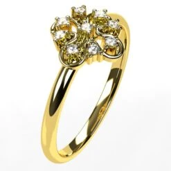 Bague De Fiançailles Fleur Avec Diamants -Vivalatina Boutiqe bague fiancailles fleur diamants 6