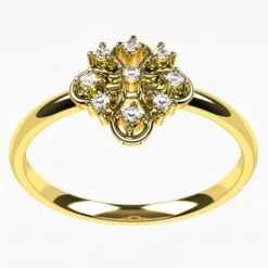 Bague De Fiançailles Fleur Avec Diamants -Vivalatina Boutiqe bague fiancailles fleur diamants 7