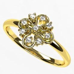 Bague De Fiançailles Fleur Avec Diamants -Vivalatina Boutiqe bague fiancailles fleur diamants 8