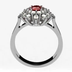 Bague De Fiançailles Vintage De Type Panier -Vivalatina Boutiqe bague fiancailles vintage panier or blanc rubis et diamants 4 Copy