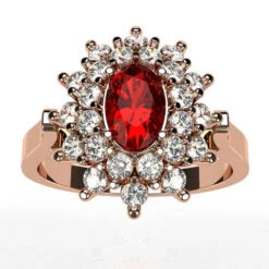 Bague De Fiançailles Vintage De Type Panier -Vivalatina Boutiqe bague fiancailles vintage panier or rose rubis et diamants 3 Copy