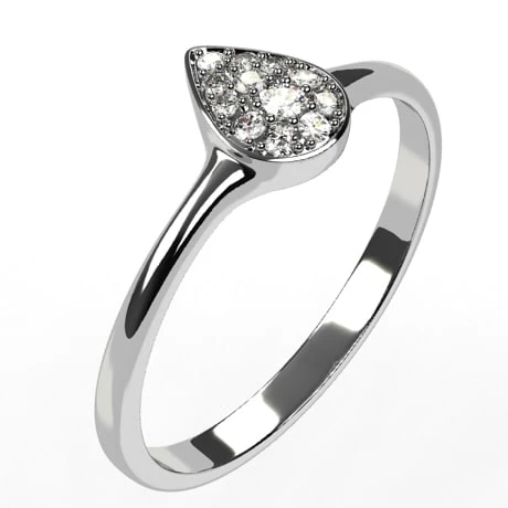 Bague Goutte En Or Pavée De Diamants 3 Bague Goutte En Or Pavée De Diamants