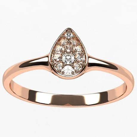 Bague Goutte En Or Pavée De Diamants 9 Bague Goutte En Or Pavée De Diamants – Image 7