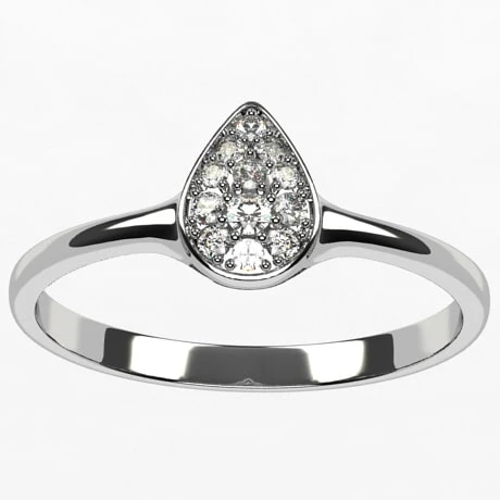 Bague Goutte En Or Pavée De Diamants 4 Bague Goutte En Or Pavée De Diamants – Image 2