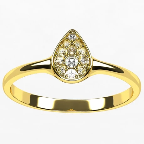 Bague Goutte En Or Pavée De Diamants 6 Bague Goutte En Or Pavée De Diamants – Image 4