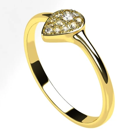 Bague Goutte En Or Pavée De Diamants 7 Bague Goutte En Or Pavée De Diamants – Image 5