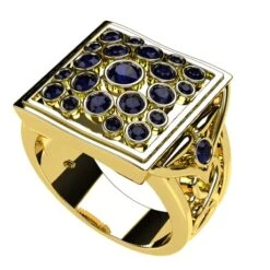 Bague Homme Avec Pierre De Saphir Bleu -Vivalatina Boutiqe bague homme saphir bleu 1