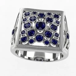 Bague Homme Avec Pierre De Saphir Bleu