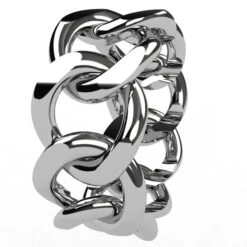 Bague Maille Gourmette En Or -Vivalatina Boutiqe bague maille or blanc 18 carats 4