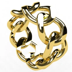 Bague Maille Gourmette En Or -Vivalatina Boutiqe bague maille or jaune 18 carats 3