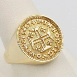 Bague Pièce De Monnaie En Or -Vivalatina Boutiqe bague piece monnaie or 1