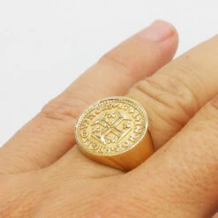 Bague Pièce De Monnaie En Or -Vivalatina Boutiqe bague piece monnaie or 4