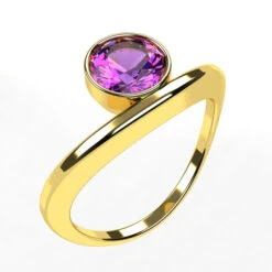 Bague Avec Pierre Semi-Précieuse -Vivalatina Boutiqe bague pierre semi precieuse amethyste or jaune 18 carats