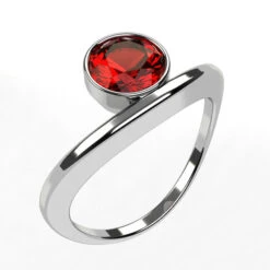 Bague Avec Pierre Semi-Précieuse -Vivalatina Boutiqe bague pierre semi precieuse grenat or blanc 18 carats