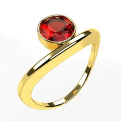 Bague Avec Pierre Semi-Précieuse -Vivalatina Boutiqe bague pierre semi precieuse grenat or jaune 18 carats