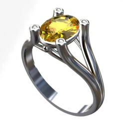 Bague Saphir Jaune -Vivalatina Boutiqe bague saphir jaune or blanc 18 carats
