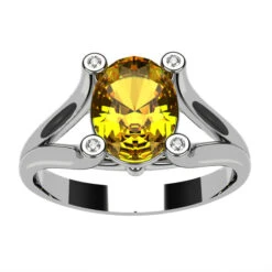Bague Saphir Jaune -Vivalatina Boutiqe bague saphir jaune or blanc 18 carats 2