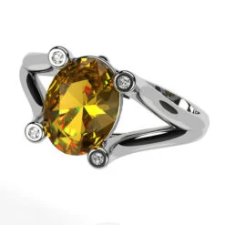 Bague Saphir Jaune -Vivalatina Boutiqe bague saphir jaune or blanc 18 carats 5