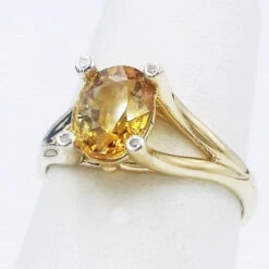 Bague Saphir Jaune -Vivalatina Boutiqe bague saphir jaune or jaune 18 carats 3