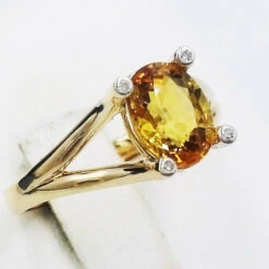 Bague Saphir Jaune -Vivalatina Boutiqe bague saphir jaune or jaune 18 carats 4