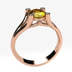Bague Saphir Jaune -Vivalatina Boutiqe bague saphir jaune or rose 18 carats 4