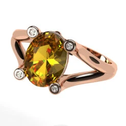 Bague Saphir Jaune -Vivalatina Boutiqe bague saphir jaune or rose 18 carats 5