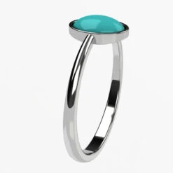 Fine Bague Turquoise En Or Pour Femme -Vivalatina Boutiqe bague turquoise or blanc 18 carats 4