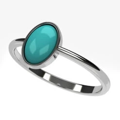 Fine Bague Turquoise En Or Pour Femme -Vivalatina Boutiqe bague turquoise or blanc 18 carats 6