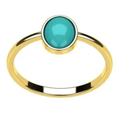 Fine Bague Turquoise En Or Pour Femme -Vivalatina Boutiqe bague turquoise or jaune 18 carats 2