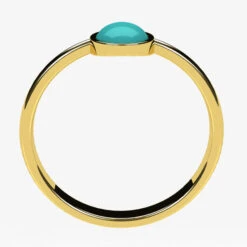 Fine Bague Turquoise En Or Pour Femme -Vivalatina Boutiqe bague turquoise or jaune 18 carats 5