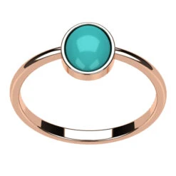 Fine Bague Turquoise En Or Pour Femme -Vivalatina Boutiqe bague turquoise or rose 18 carats 2