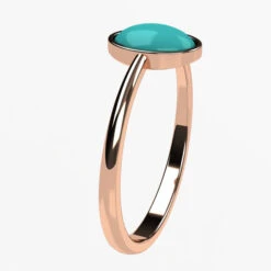 Fine Bague Turquoise En Or Pour Femme -Vivalatina Boutiqe bague turquoise or rose 18 carats 4