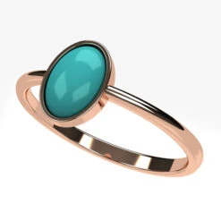 Fine Bague Turquoise En Or Pour Femme -Vivalatina Boutiqe bague turquoise or rose 18 carats 6