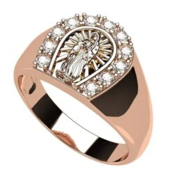 Bague Vierge Marie En Or 24 Bague Vierge Marie En Or -Vivalatina Boutiqe bague vierge or rose 18 carats 1