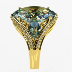 Bague Avec Grosse Pierre D'Aigue-marine -Vivalatina Boutiqe bagueaiguemarineorjaune18carats2