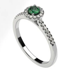 Bague Alexandrite Pour Femme Avec Halo De Diamants -Vivalatina Boutiqe baguealexandriteorblanc18carats