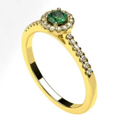 Bague Alexandrite Pour Femme Avec Halo De Diamants -Vivalatina Boutiqe baguealexandriteorjaune18carats