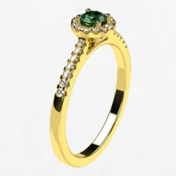 Bague Alexandrite Pour Femme Avec Halo De Diamants -Vivalatina Boutiqe baguealexandriteorjaune18carats3