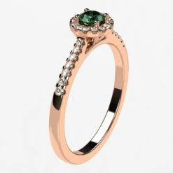 Bague Alexandrite Pour Femme Avec Halo De Diamants -Vivalatina Boutiqe baguealexandriteorrose18carats3