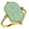 Bague Égyptienne Intaille Ancienne Pour Femme -Vivalatina Boutiqe bagueancienneintailleagatheverteorjaune18carats2