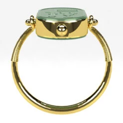 Bague Égyptienne Intaille Ancienne Pour Femme -Vivalatina Boutiqe bagueancienneintailleagatheverteorjaune18carats4