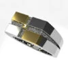 Bague Rectangulaire Pour Homme -Vivalatina Boutiqe baguebicolor2ors18caratsorblanc6 Copy b8db847b 8356 459a 824b a473d6bc22a8