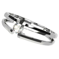 Bague Diamant Solitaire Moderne -Vivalatina Boutiqe baguediamantsolitairemoderneorblanc18carats 3